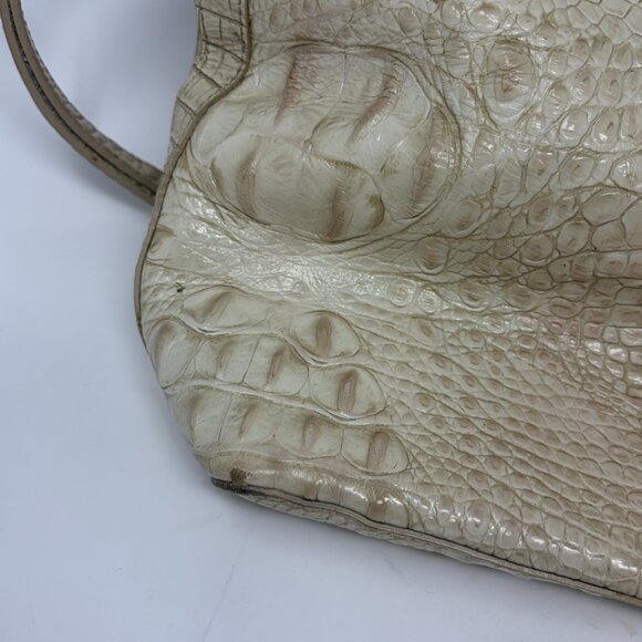 Brahmin cream Duxbury satchel bag embossed leather - Picture 6 of 16